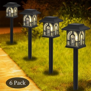 C Cattleya Black Solar Outdoor Path Light, 3000K Warm White LED Landscape Lights - 1 of 4