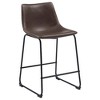 Skran Armless Counter Height Stools Set of 2, Barstools with Backs and Metal Legs - 4 of 4