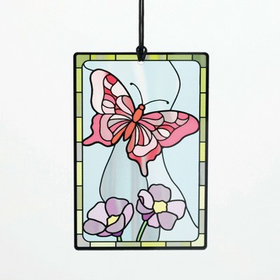 Art Deco Butterfly Wind Chime with Silver Tubes