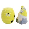 3.0 Inch Bee Gnome Salt & Pepper Set Beehive Flowers Salt And Pepper Shakers - 2 of 3