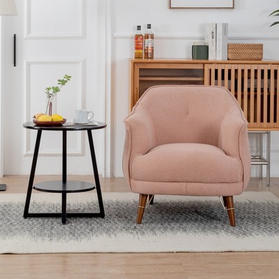 DYHOME Mid-Century Modern Accent Chair, Tufted Upholstered Armchair for Living Room, Bedroom