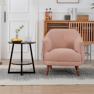 DYHOME Mid-Century Modern Accent Chair, Tufted Upholstered Armchair for Living Room, Bedroom - 1 of 4