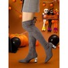 Allegra K Women's Chunky Heels Rhinestone Over the Knee High Boots - 2 of 4