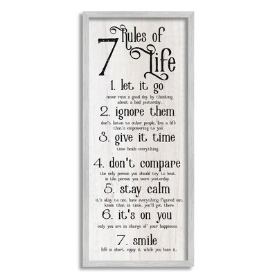 Stupell Industries Rules Of Life Motivating List Framed Giclee