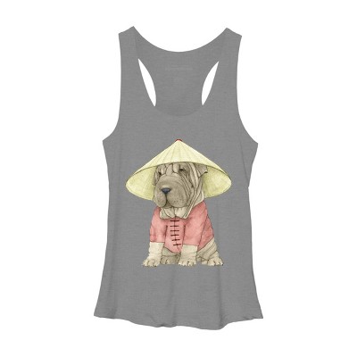 Women's Design By Humans Shar pei By Barruf Racerback Tank Top