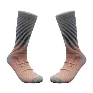 Gray to Orange Graduated Striped Pattern Dress Socks from the Sock Panda (Tween Sizes, Small) - 1 of 3