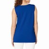 Women's Jewel Neck Solid Sweater Knit Tank Top - Multiples - 2 of 3