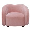 HomeRoots 36" Pink And Black Faux Shearling And Upholstered Arm Chair - 4 of 4