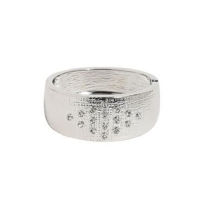 SOHI Women's Metallic Silver Crystal Rhombus Bracelet