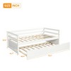 Twin Size Daybed with Trundle, Solid Wood Captains Bed with Pull Out Trundle for Bedroom - 3 of 4