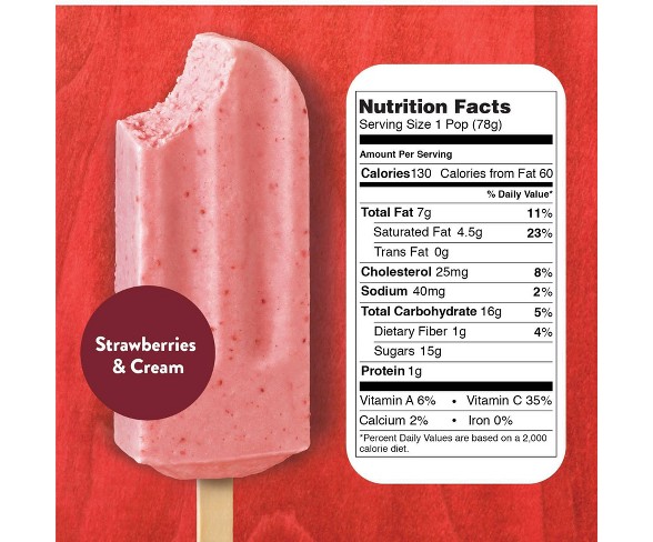 JonnyPops Strawberries &#38; Cream Frozen Fruit Bars - 3pk