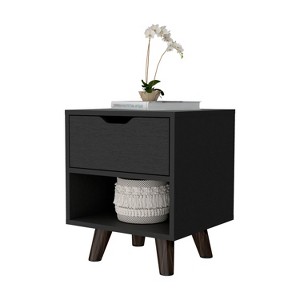 NicBex 15.74 inch Wide Nightstand with 1 Drawer,Modern Side Table with Four Legs and Open Shelf,Bedside Table for Bedroom,Living Room,White/Black - 1 of 4