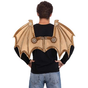 HalloweenCostumes.com One Size Men  Mens Steampunk Metal Dragon Wings Halloween Costume Accessory, Brown/Brown - 1 of 4