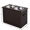 16'' Elevated Dog Feeder with Storage Cabinet,Raised Pet Bowl Stand for Large Dogs,2 Stainless Steel Bowls–LAOTIES - 2 of 4