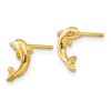 Black Bow Jewelry Small 2D Jumping Dolphin Post Earrings in 14k Yellow Gold - 2 of 4