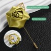 Unique Bargains Wedding Golden Leaf Rose Flower Lapel Pins for Men Suits 18 Pcs - 2 of 4