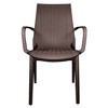 LeisureMod Kent Modern Outdoor Plastic Dining Arm Chair Set of 2 - 3 of 4