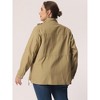 Agnes Orinda Women's Plus Size Winter Zipper Drawstring Waist Long Sleeve with Pockets Fashion Jackets - 4 of 4
