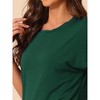 cheibear Women's Summer Soft Short Sleeves Tops with Ruffle Shorts Lounge Pajamas Sets - 4 of 4