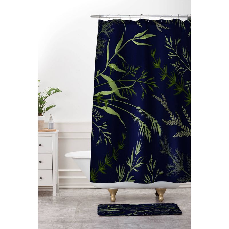 Iveta Abolina Margaux III Shower Curtain Navy/Green - Deny Designs, 4 of 5
