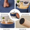 KTMBDW Storage Ottoman, Modern Round Footrest with Soft Padded Seat, Teddy Velvet Footstool with Wood Legs,Accent Small Table for Hallway, Living Room - 3 of 4