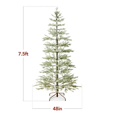 7.5ft Pre-Lit Sparse Pine Christmas Tree with Multicolor LED Lights