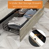 NicBex Queen/King Size Bed Frame with Charging Station,LED Lights and 4 Drawers for Adults/Boys/Girls,Gray - 4 of 4