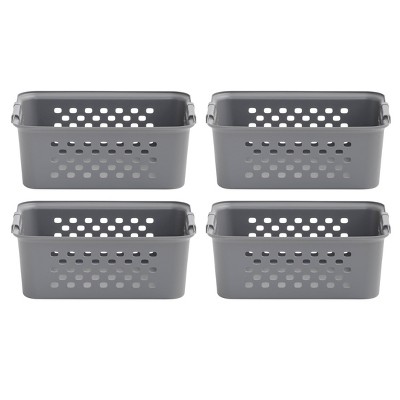 IRIS 4pk Storage Basket Dark Gray