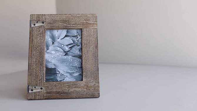 Hinge Accent 5X7 Photo Frame Natural Wood, MDF, Metal & Glass - Foreside Home & Garden, 2 of 9, play video