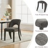 QingMoon Chenille Dining Chairs with Hollowed Out Backrest, Modern Upholstered Kitchen Chairs Set of 2, Accent Chairs for Living Room - 3 of 4