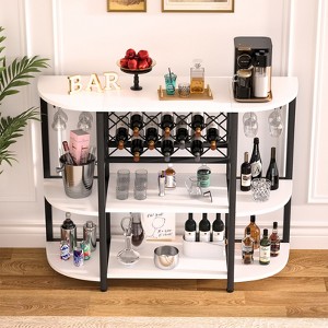 Aheaplus 47" Storage Wine Bottle & Glass Rack - 1 of 4