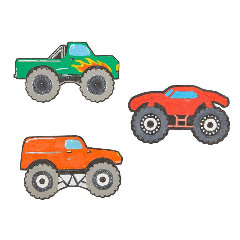 Wood Cutouts for Crafts, Monster Truck (4.6 x 3 in, 24-Pack), 3 of 10
