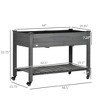 Chic Crate - 47" Elevated Wood Planter Box with Locking Wheels & Storage Shelf - Raised Garden Bed with Liner for Backyard/Patio - Dark Gray - 3 of 4
