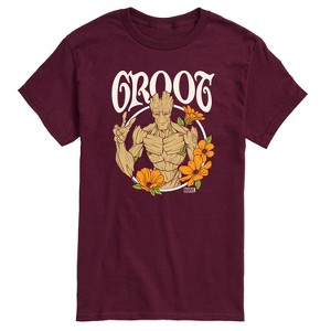 Men's - Marvel - Guardians of the Galaxy Groot Peace Flowers Short Sleeve Graphic T-Shirt - 1 of 4