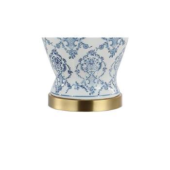 22.25" Ceramic Juliana Traditional Classic Chinoiserie Table Lamp (Includes LED Light Bulb) Blue/White - JONATHAN Y