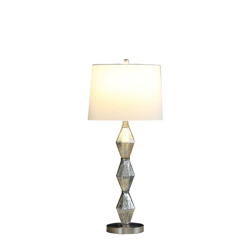 29.5&#34; Emil Modern Geometric Glass Table Lamp Brushed Silver - Ore International, 2 of 5