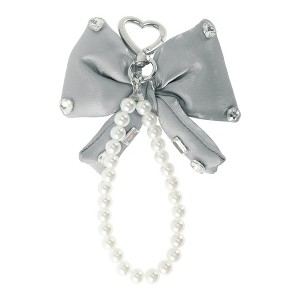 Unique Bargains Faux Pearl Bow Handbag Charms Keychains 1 Pc - 1 of 4