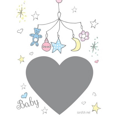 3ct Baby Reveal Scratch-Off Card White