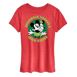 Women's - Disney - Shamrock Wishes Irish Kisses Short Sleeve Graphic T-Shirt - 1 of 4