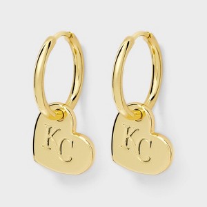 Bijoux Sport by Luv Aj MLB Gold Logo Heart Hoop Earrings - 1 of 3