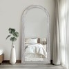 SpassWay Solid Wood Accent Wall Mirror Arched Full Length Mirror Rustic Leaning Mirror for Living Room Bedroom Entryway Charcoal/Weathered White - 3 of 4
