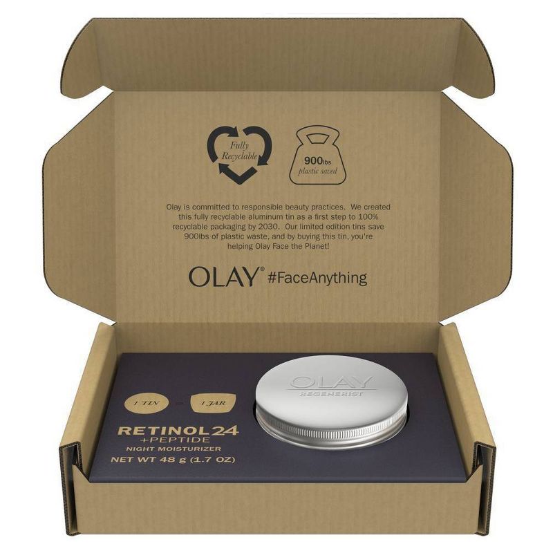 Olay Retinol 24 Face Moisturizer Limited Edition Recyclable Aluminum Jar - 1.7oz, 4 of 8