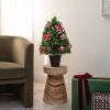 Nearly Natural 24-in Pre-Lit Fiber Optic Artificial Christmas Tree with Ornaments, Poinsettia and Star Topper - 4 of 4