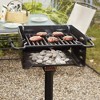 Pilot Rock H-16 B6X2 Park Style Heavy Duty Steel Outdoor BBQ Charcoal Grill with Cooking Grate & 360 Degree Swivel Post for Camping or Backyard, Black - 4 of 4