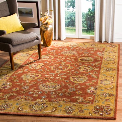 Heritage HG820 Hand Tufted Area Rug - Red/Natural - 4'x6' - Safavieh.