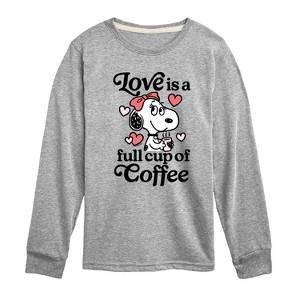 Boys' - Peanuts - Love Is A Full Cup Of Coffee -Toddler and Youth Long Sleeve Graphic T-Shirt Long Sleeve Graphic T-Shirt - 1 of 4