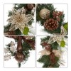 6FT Christmas Garland with Lights,Prelit Xmas Fake Vines with Bows Christmas Balls Flowers Berries for Front Door Fireplace Mantel Porch - 3 of 4