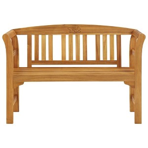 vidaXL Outdoor Patio Bench Garden Park Bench with Armrests Solid Wood Acacia - 44.9" - 1 of 4