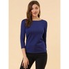 Allegra K Women's Work Office 3/4 Sleeve Boat Neck Houndstooth Printed Blouse - 2 of 4