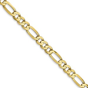 Black Bow Jewelry 4.5mm, 10k Yellow Gold, Concave Figaro Chain Necklace - 1 of 4